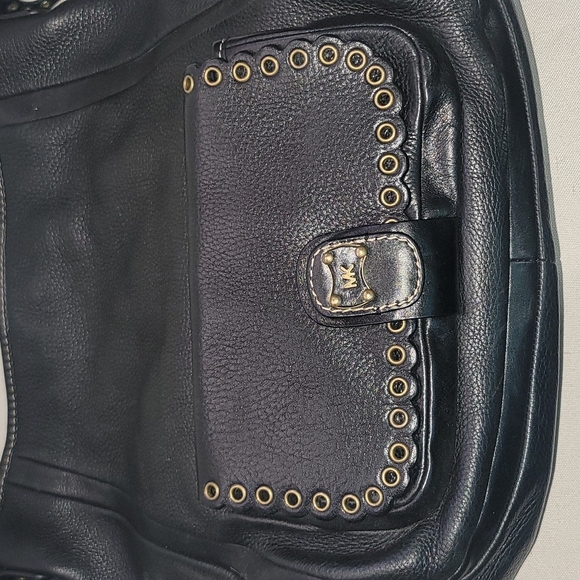 MICHAEL KOR Rare Black Leather Studded Shoulder Bag - Picture 2 of 9